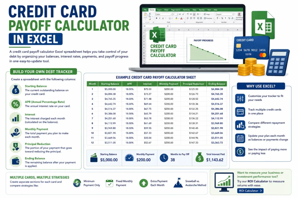 Credit Card Payoff Calculator in Excel​